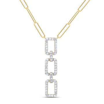 10K YELLOW Gold Diamond CN Link Necklace 1/4CTW