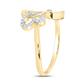 Gold ring with two intertwined diamond hearts.