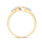 Gold ring featuring three bezel-set diamonds in a row across the band.