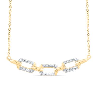 10K YELLOW Gold Diamond CN Link Necklace 1/8CTW