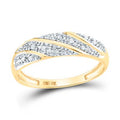 Gold ring featuring multiple rows of sparkling pave-set diamonds in a swirling design.