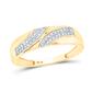 Sparkling diamond engagement ring with matching wedding band set in 10K yellow gold.
