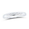 Sparkling diamond wedding band with channel setting on white gold band.