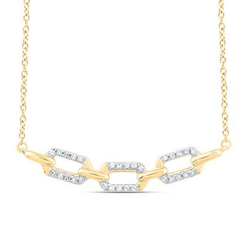 10K YELLOW Gold Diamond CN Link Necklace 1/8CTW